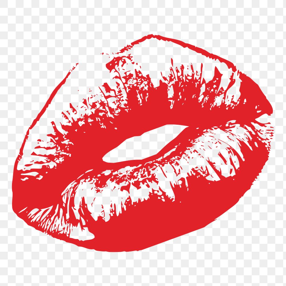 Red lips png sticker illustration, transparent background. Free public domain CC0 image.