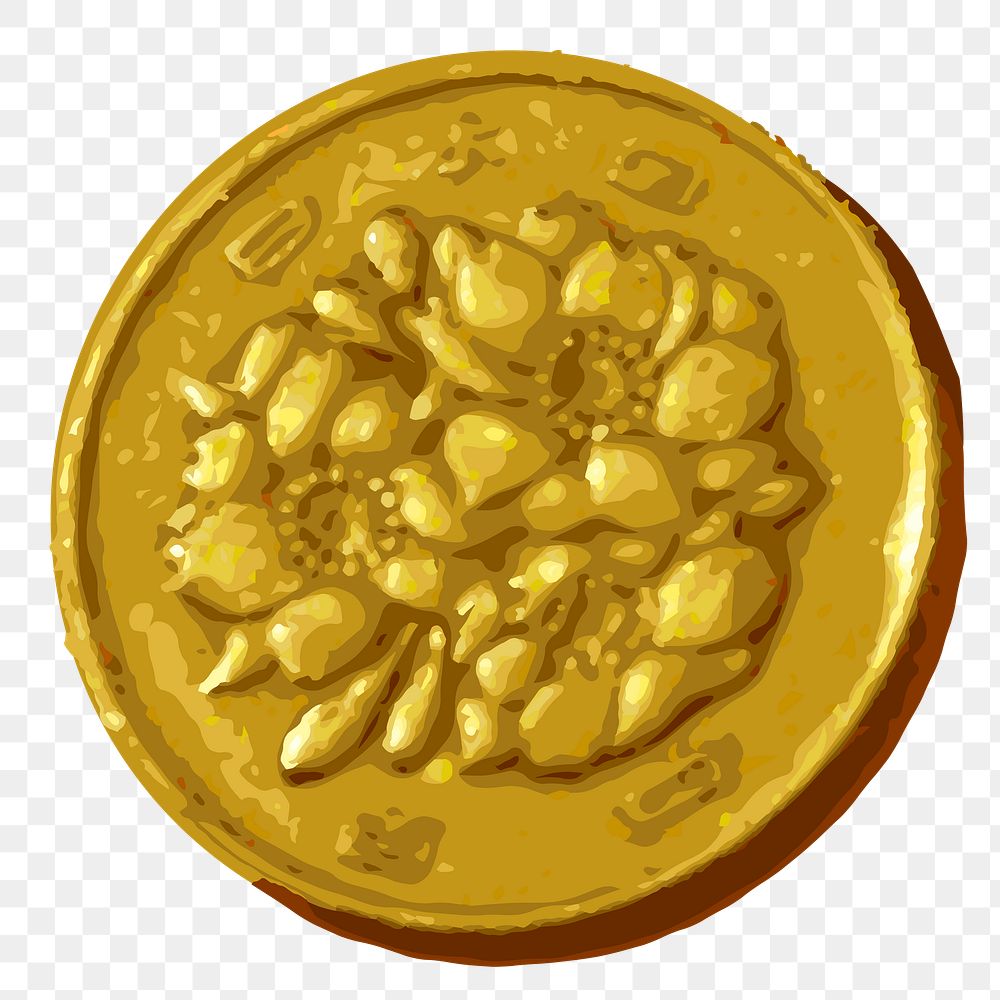 Antique gold coin png sticker illustration, transparent background. Free public domain CC0 image.