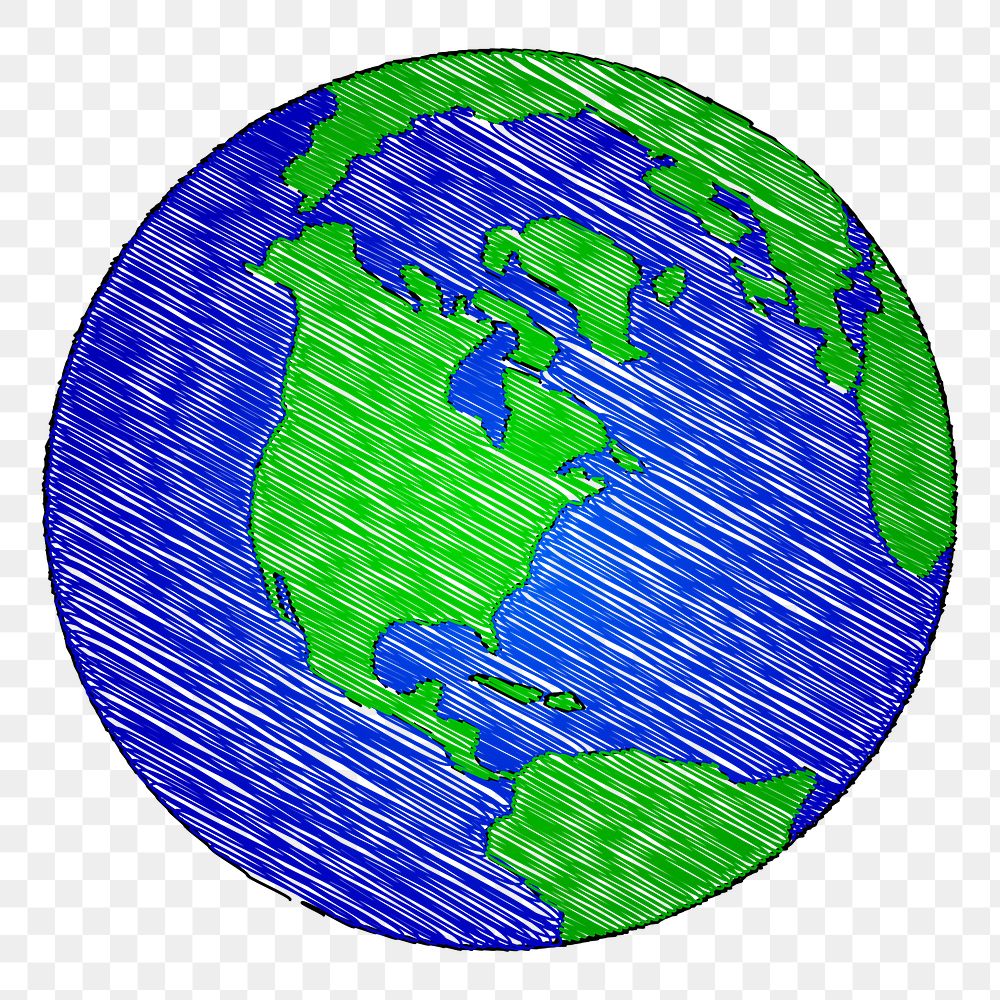 Environment globe png sticker, hand drawn illustration, transparent background. Free public domain CC0 image.