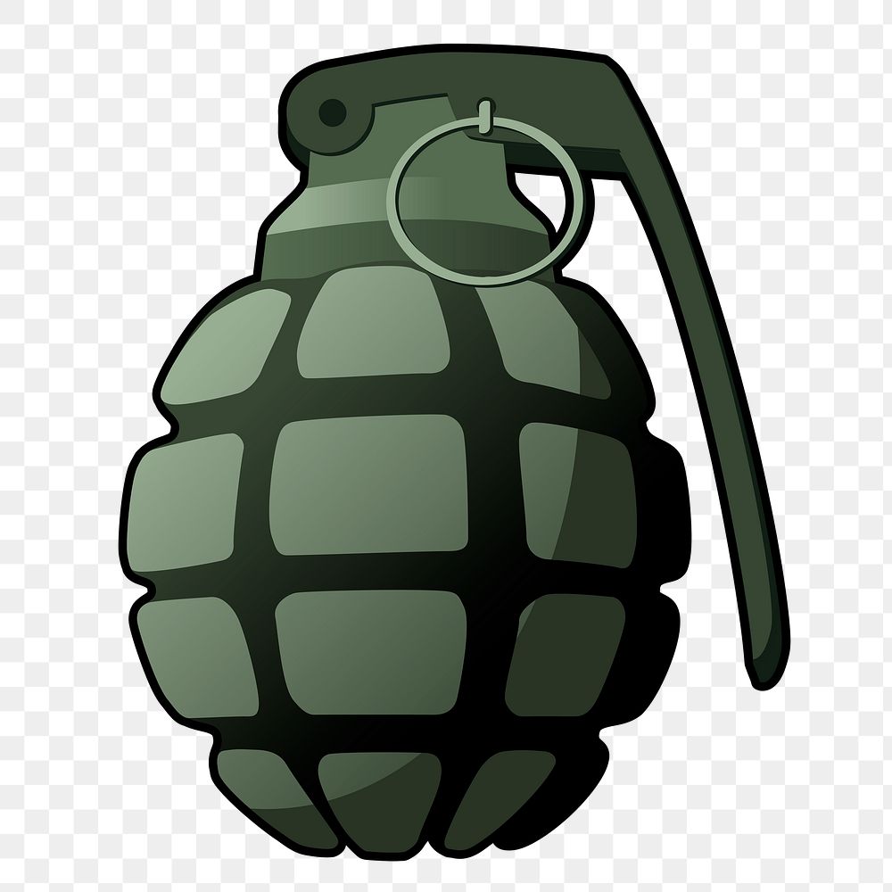 Hand grenade png sticker illustration, transparent background. Free public domain CC0 image.