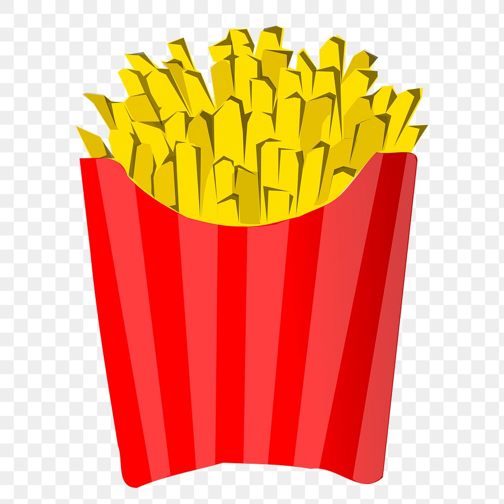French fries png sticker illustration, transparent background. Free public domain CC0 image.