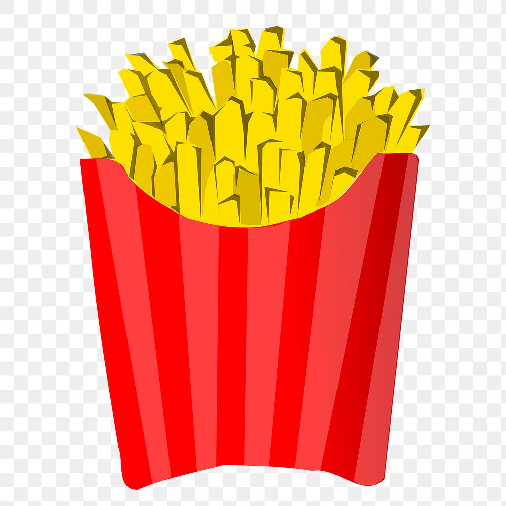 French fries png sticker illustration, transparent background. 