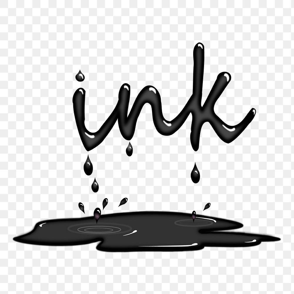 Black ink splash png sticker illustration, transparent background. Free public domain CC0 image.