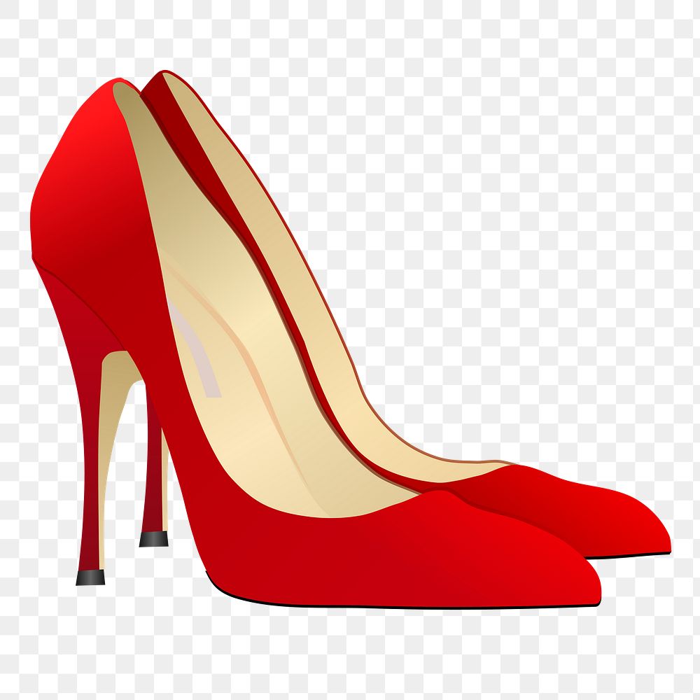 Realistic red heels png sticker illustration, transparent background. Free public domain CC0 image.