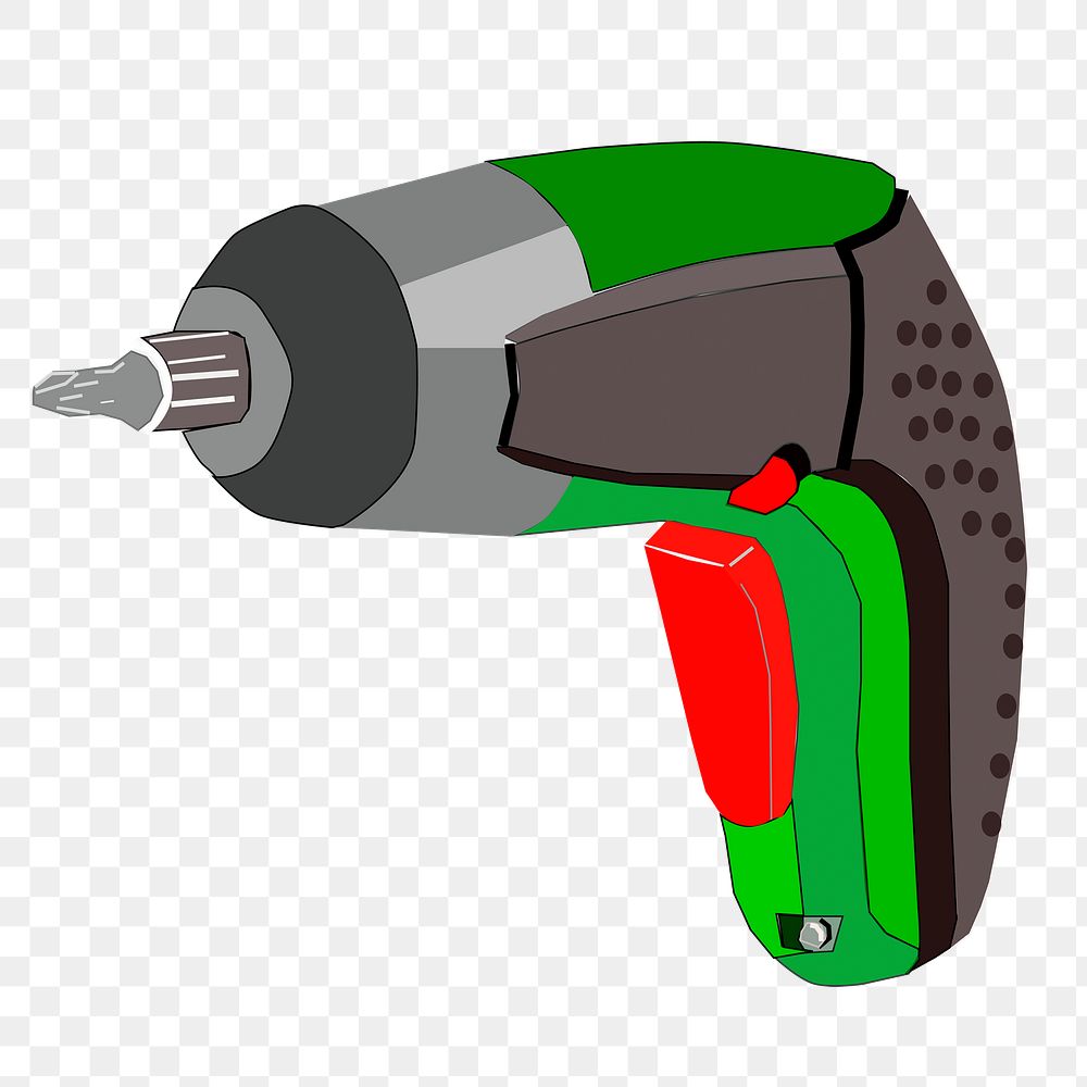 Electric screwdriver png sticker illustration, transparent background. Free public domain CC0 image.