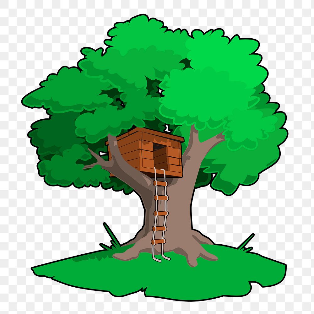 Tree house png sticker illustration, transparent background. Free public domain CC0 image.