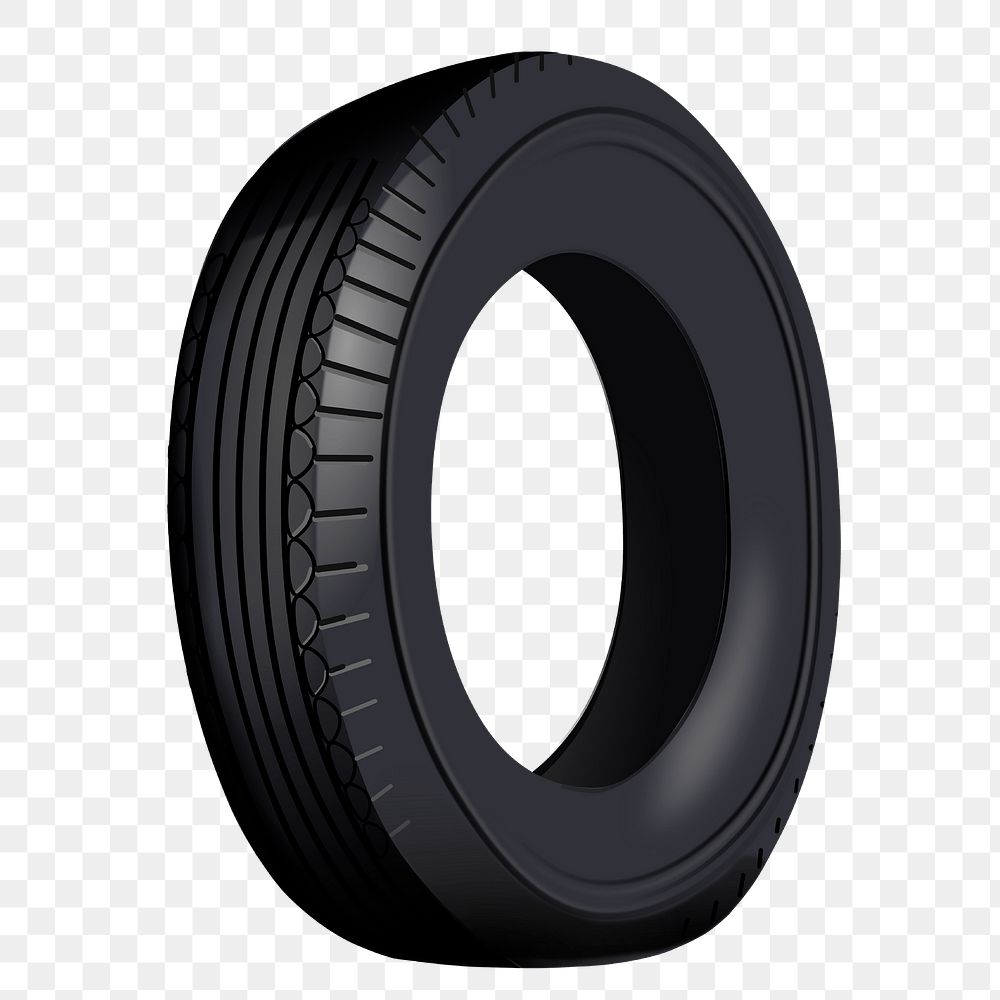 Black rubber tire png sticker illustration, transparent background. Free public domain CC0 image.