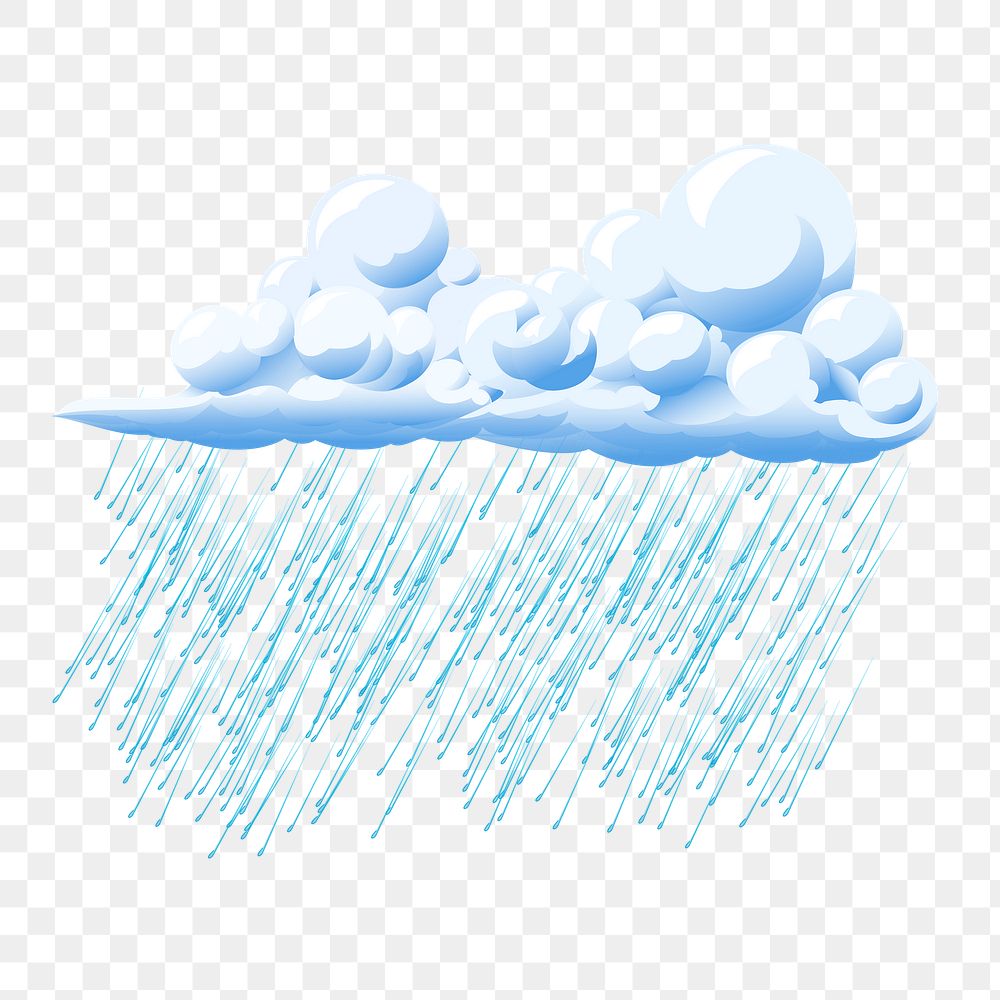 Rain cloud png sticker, hand drawn illustration, transparent background. Free public domain CC0 image.