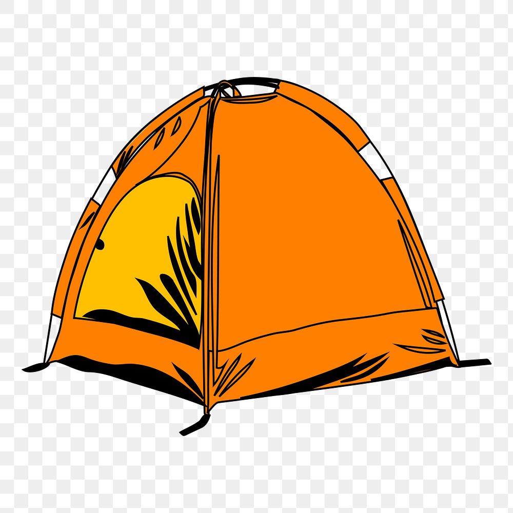 Camping tent png sticker illustration, transparent background. Free public domain CC0 image.