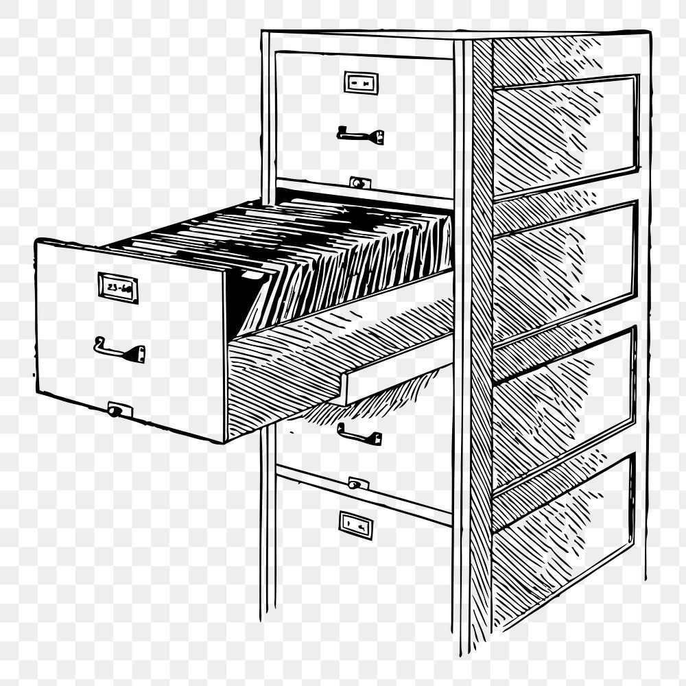 full filing cabinet clipart