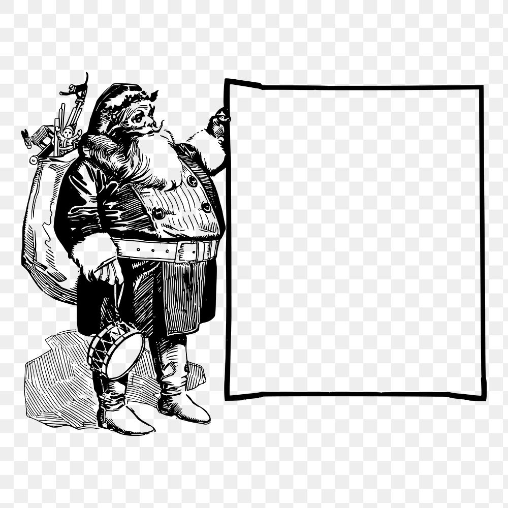 Santa Claus png frame, Christmas illustration, transparent background. Free public domain CC0 image.