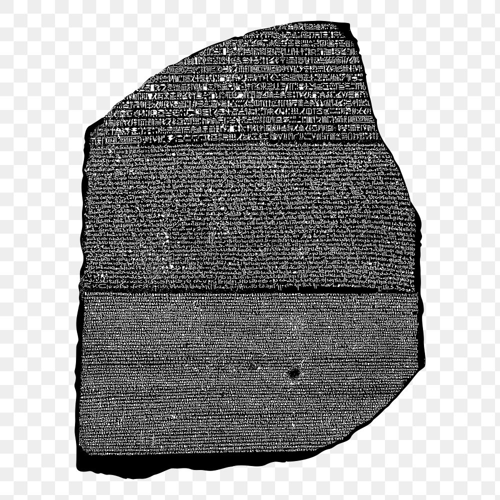 Rosetta Stone png, vintage object illustration, transparent background. Free public domain CC0 image.