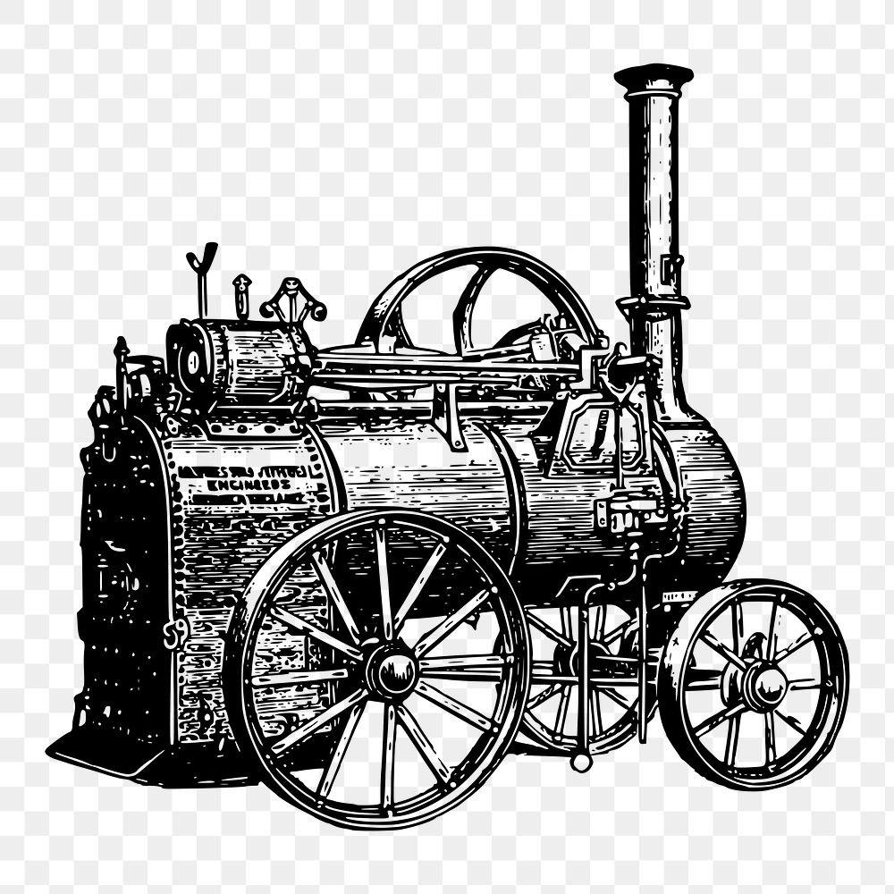 Stephenson's Rocket png sticker, vintage steam locomotive illustration on transparent background. Free public domain CC0…