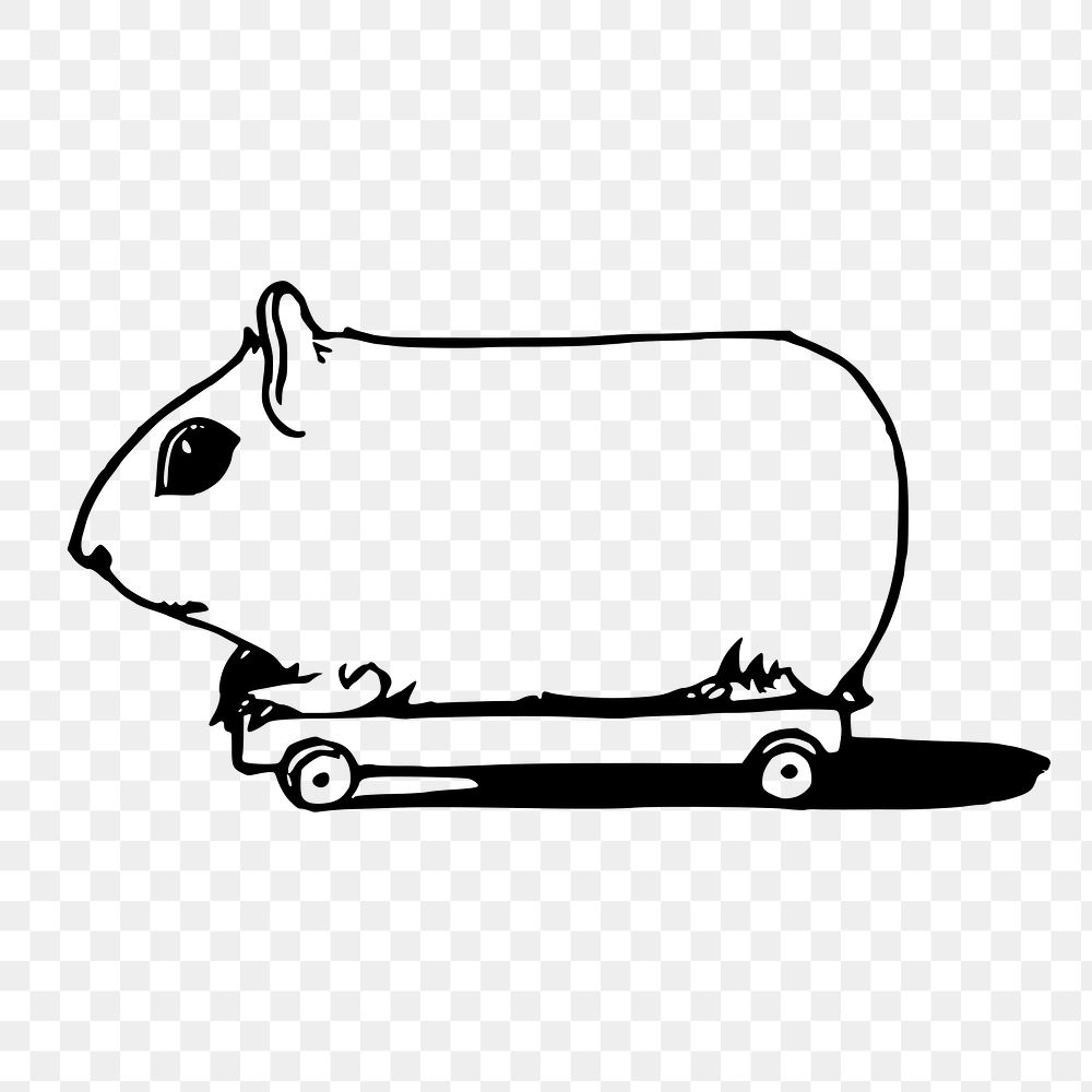 Cartoon guinea pig png sticker, vintage animal illustration on transparent background. Free public domain CC0 image.