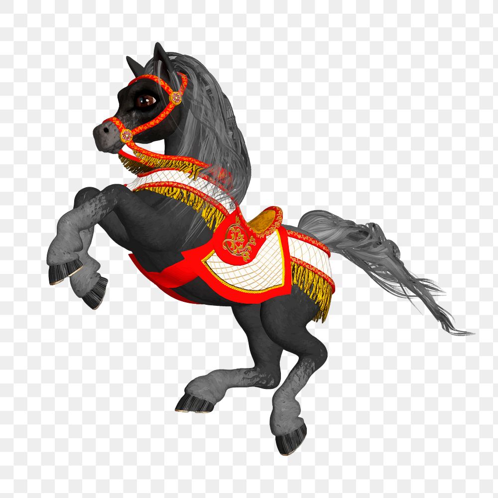 Rearing horse png sticker, vintage animal illustration on transparent background. Free public domain CC0 image.