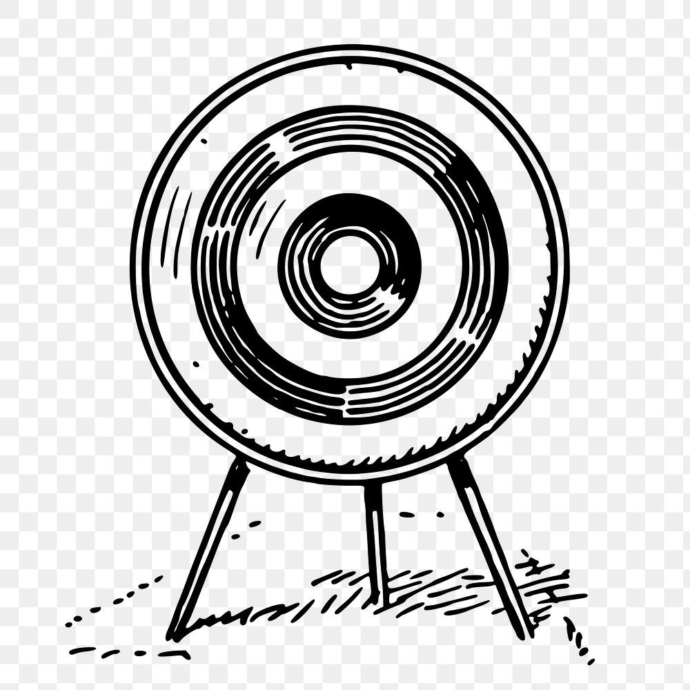 Archery target png sticker, object vintage illustration on transparent background. Free public domain CC0 image.