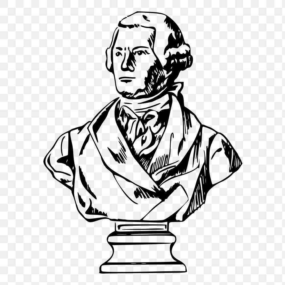 Alexander Hamilton png sticker, famous person vintage illustration on transparent background. Free public domain CC0 image.