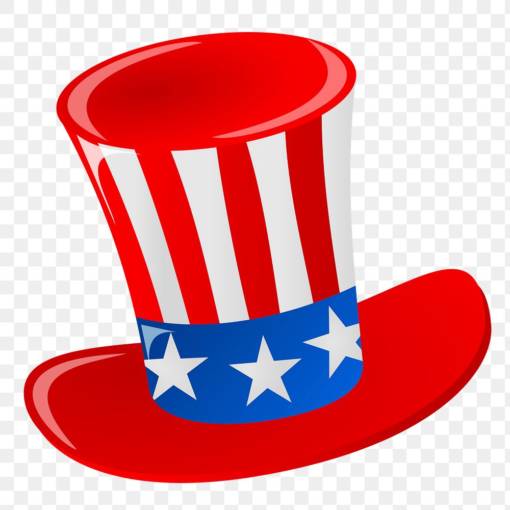 American top hat png sticker, transparent background. Free public domain CC0 image.