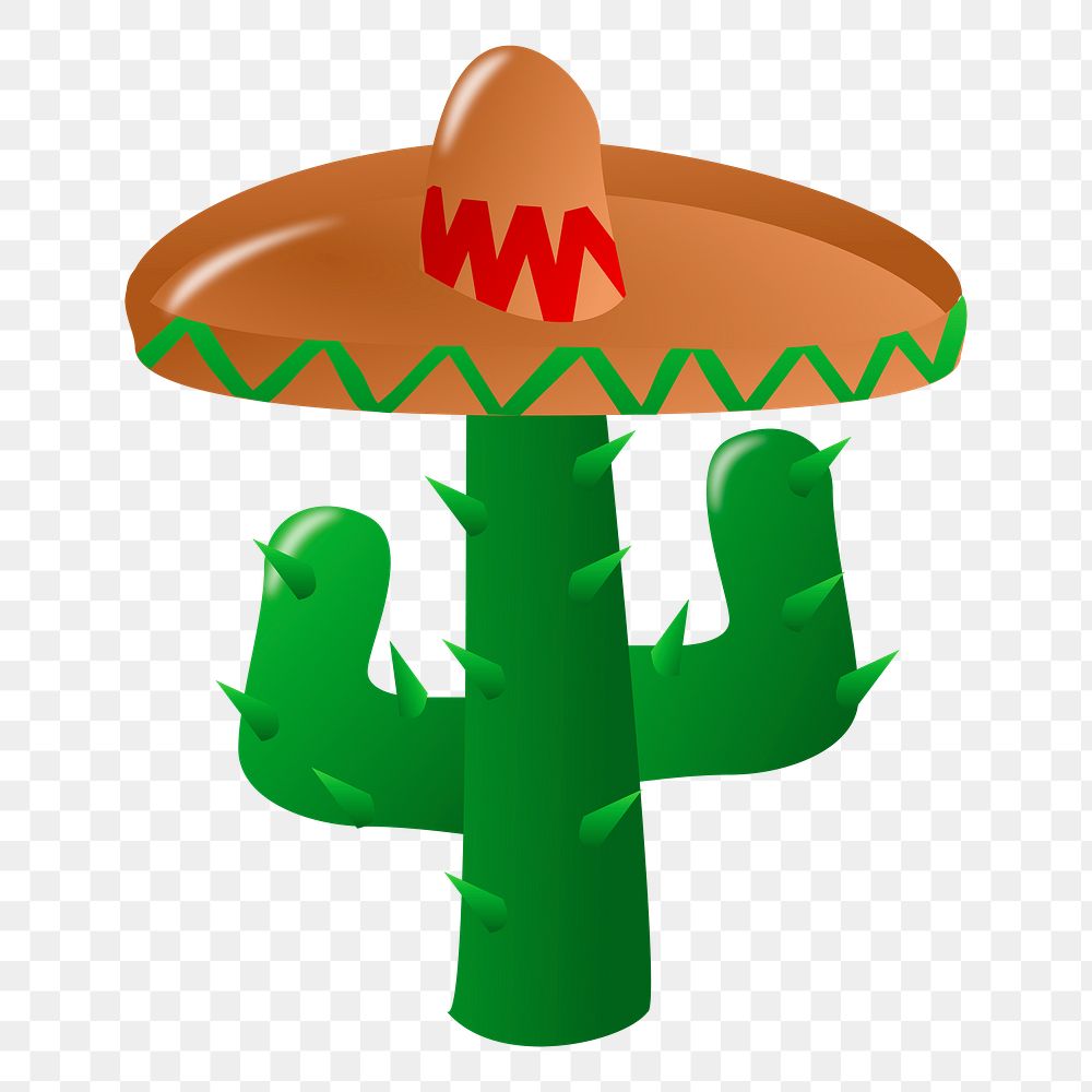 Mexican cactus png sticker, transparent background. Free public domain CC0 image.