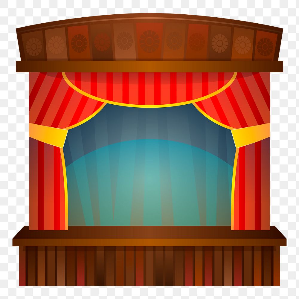 Theater stage png sticker, transparent background. Free public domain CC0 image.