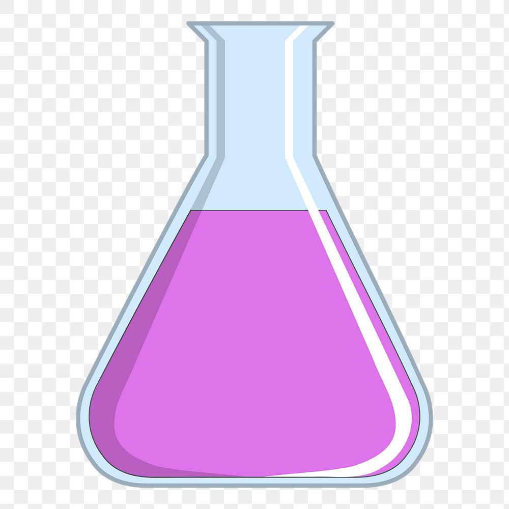 Science flask png sticker, transparent background. Free public domain CC0 image.