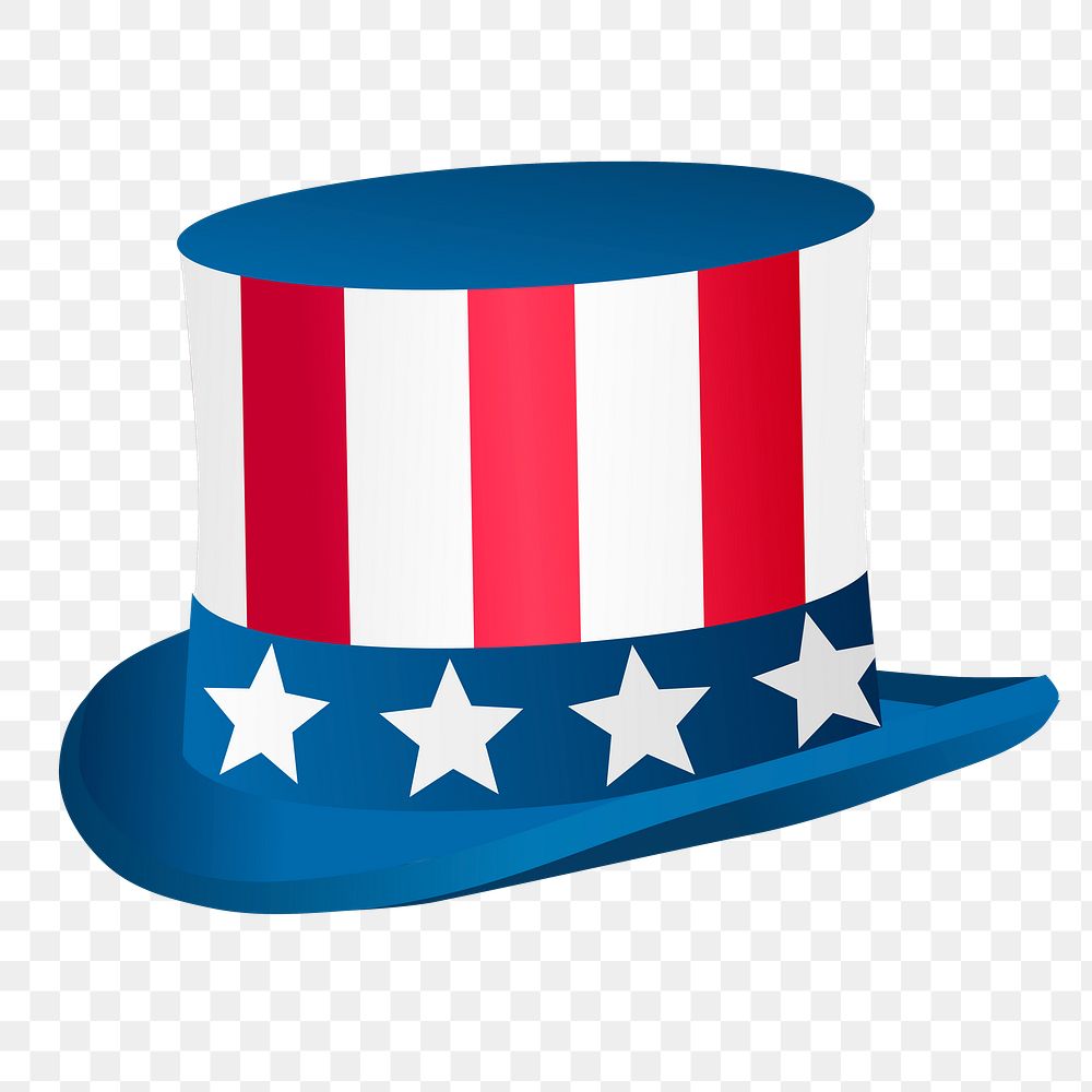PNG 4th of July hat sticker, transparent background. Free public domain CC0 image.