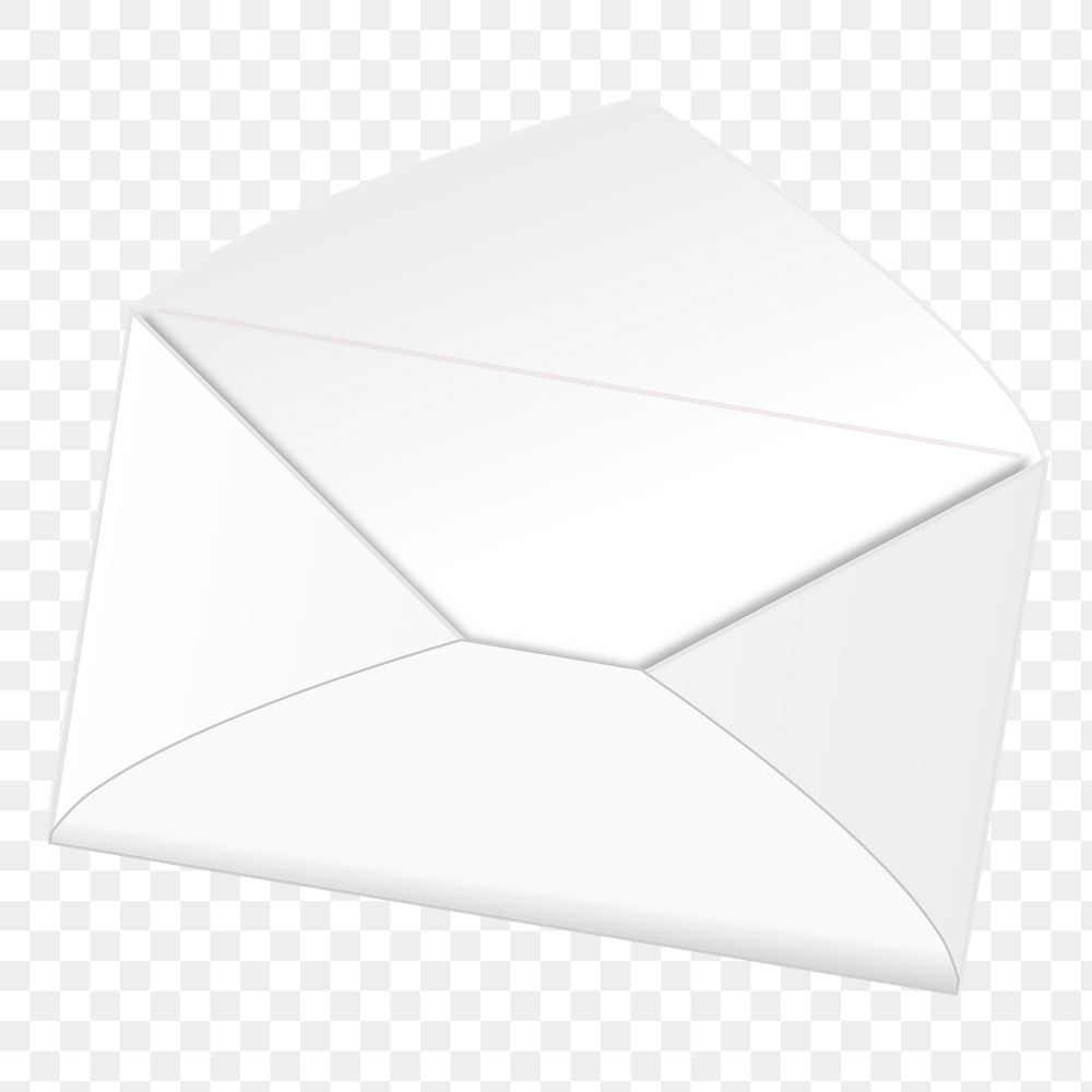 White envelope png sticker, transparent background. Free public domain CC0 image.