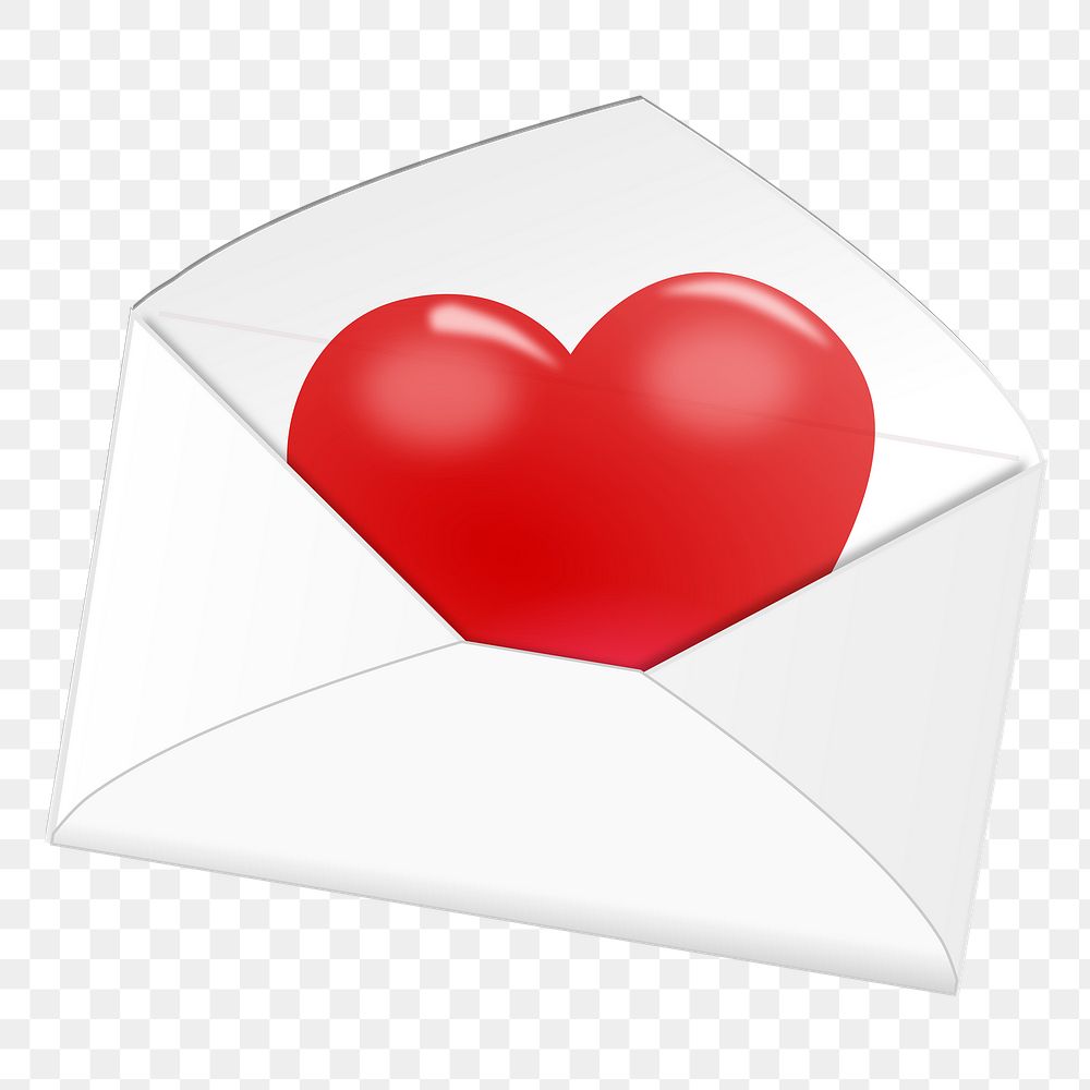 Valentine's love letter png sticker, transparent background. Free public domain CC0 image.