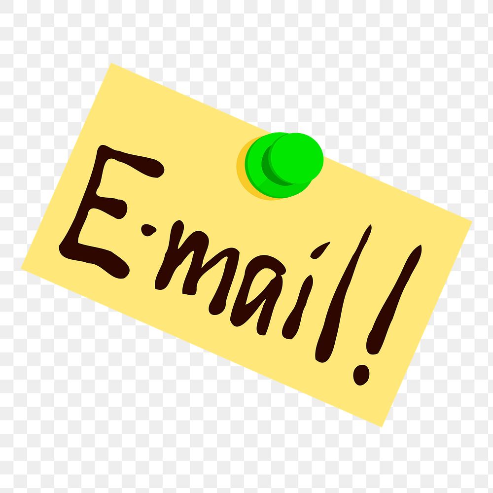 Email reminder note png sticker clipart, transparent background. Free public domain CC0 image.