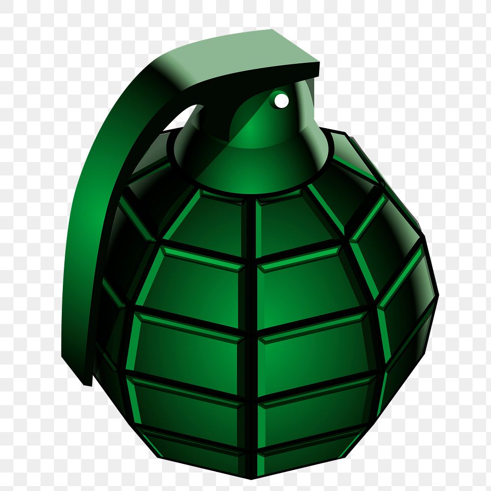 Hand grenade png sticker, transparent background. Free public domain CC0 image.