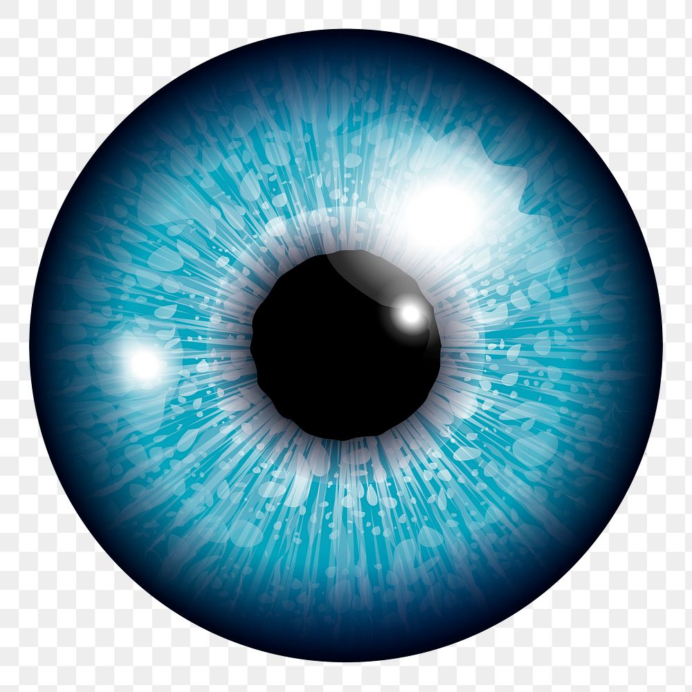Realistic blue eye png sticker, transparent background. Free public domain CC0 image.