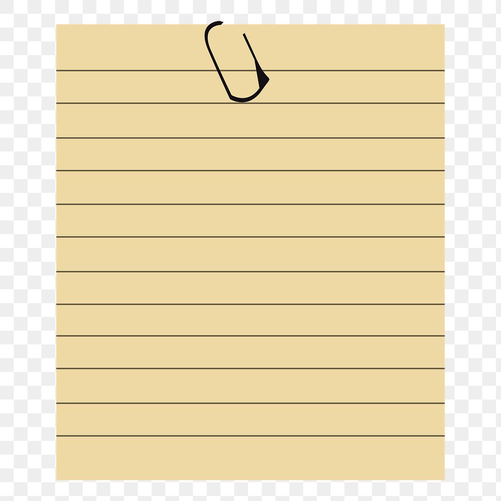 Blank paper note png sticker, transparent background. Free public domain CC0 image.