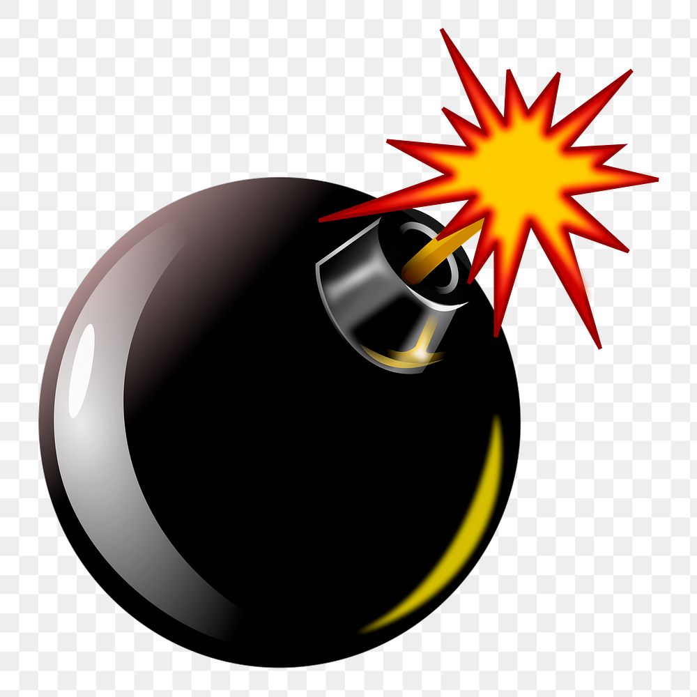 Explosive bomb png sticker, transparent background. Free public domain CC0 image.