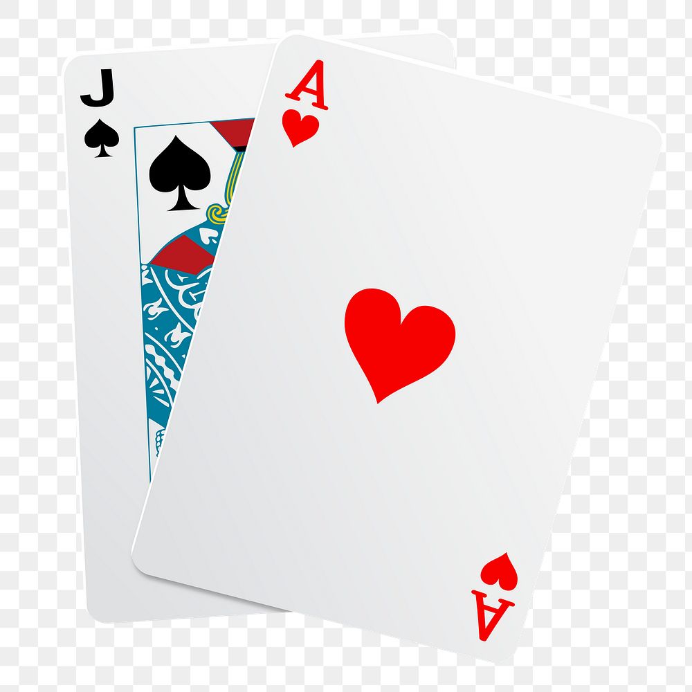 Black jack cards png sticker, transparent background. Free public domain CC0 image.