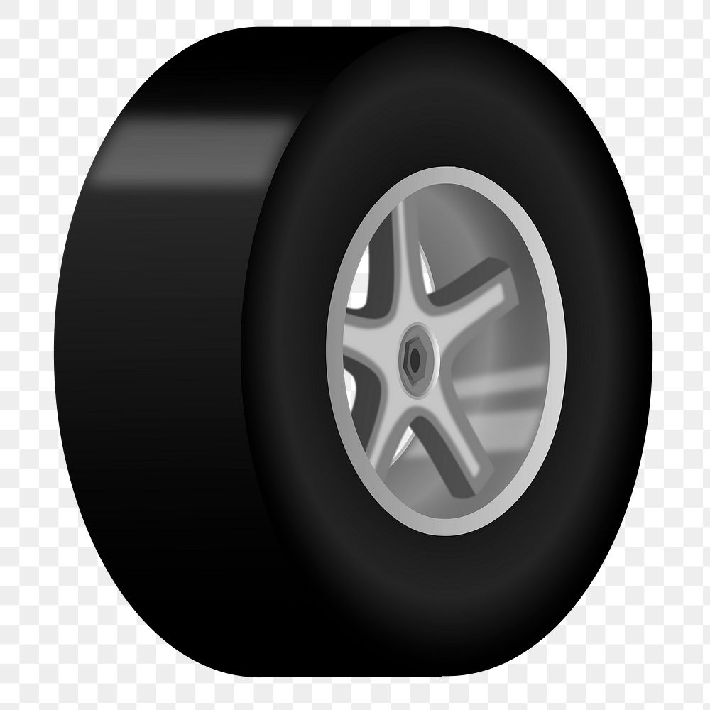 Car wheel png sticker, transparent background. Free public domain CC0 image.