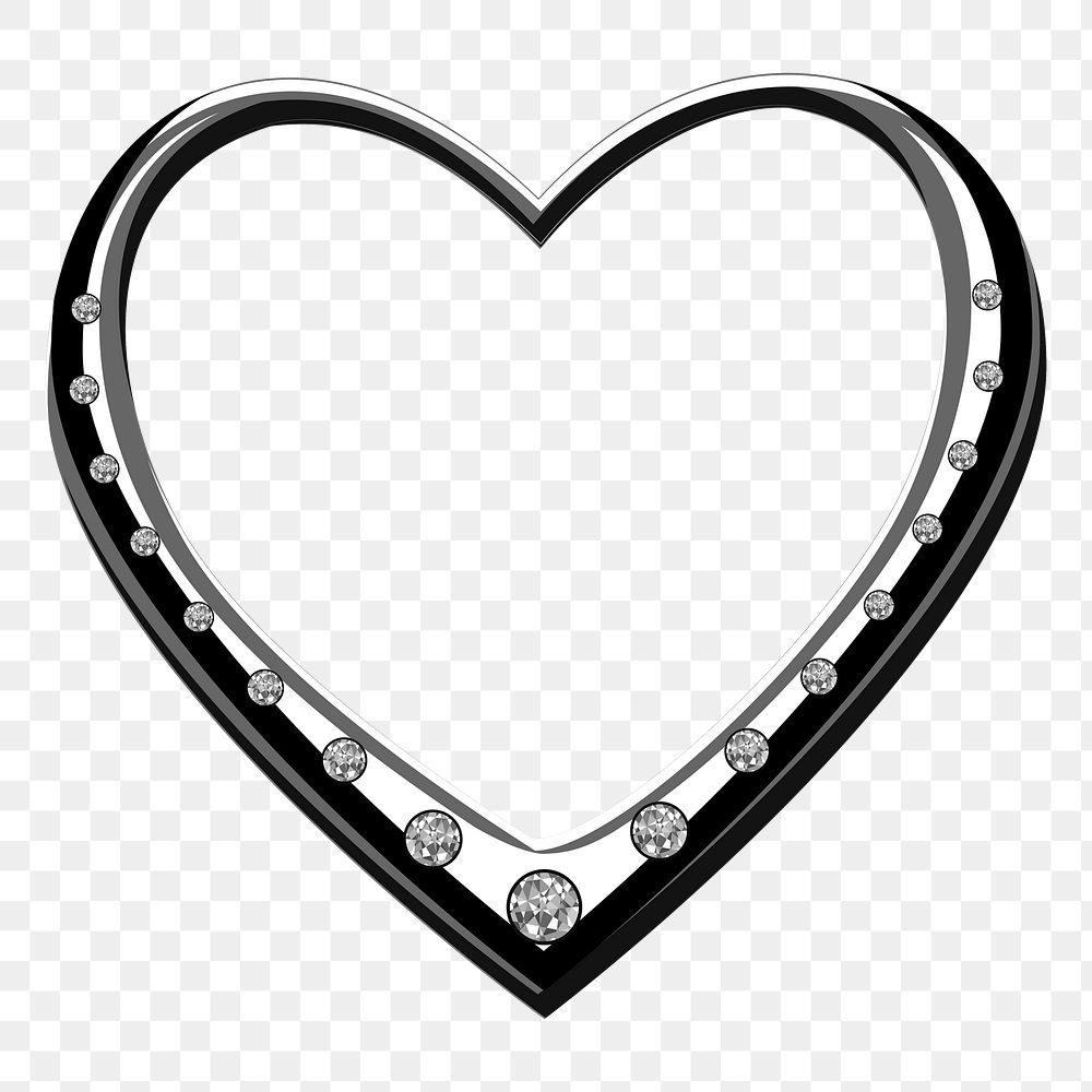 Heart shaped ring png frame sticker, transparent background. Free public domain CC0 image.