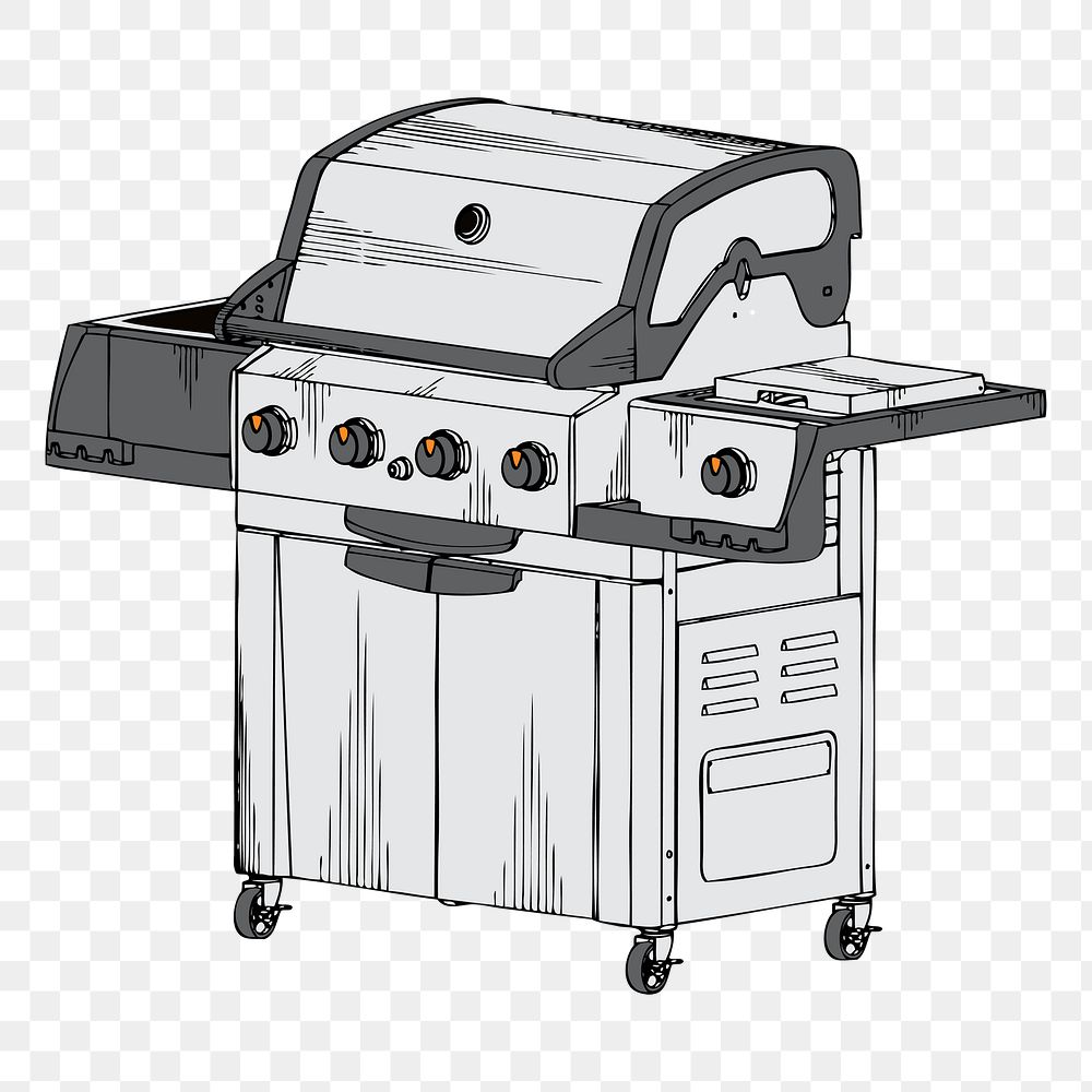 Barbeque grill png sticker cooking device illustration, transparent background. Free public domain CC0 image.