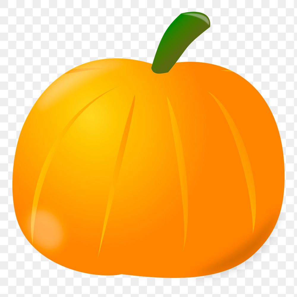 Pumpkin png sticker vegetable illustration, transparent background. Free public domain CC0 image.