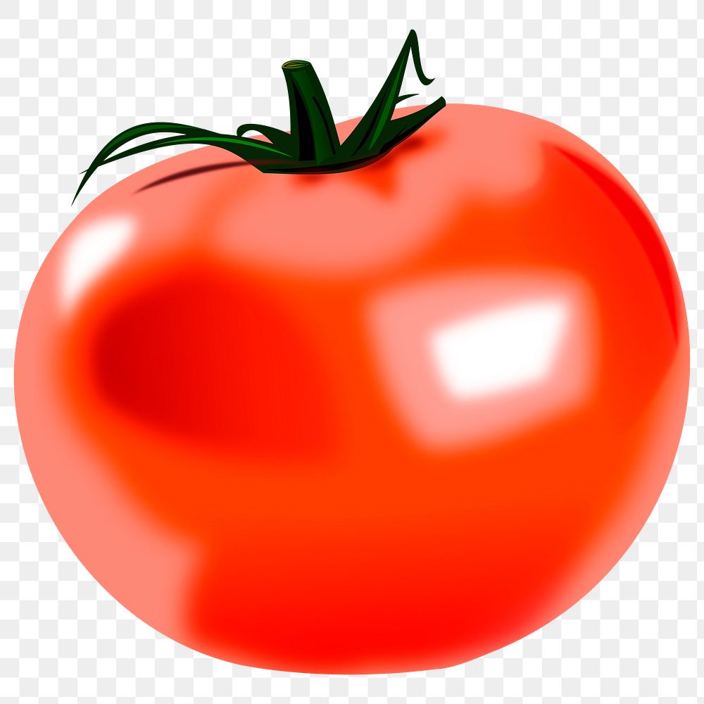 Realistic tomato png sticker food illustration, transparent background. Free public domain CC0 image.