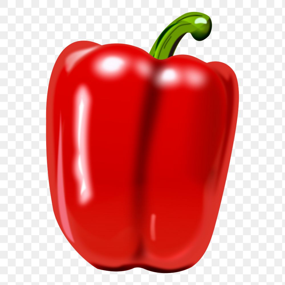 Bell pepper png sticker vegetable illustration, transparent background. Free public domain CC0 image.