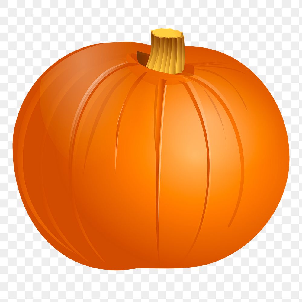 Pumpkin png sticker vegetable illustration, transparent background. Free public domain CC0 image.