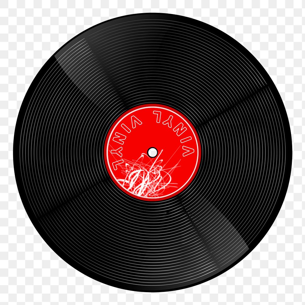 Vinyl record png sticker entertainment illustration, transparent background. Free public domain CC0 image.