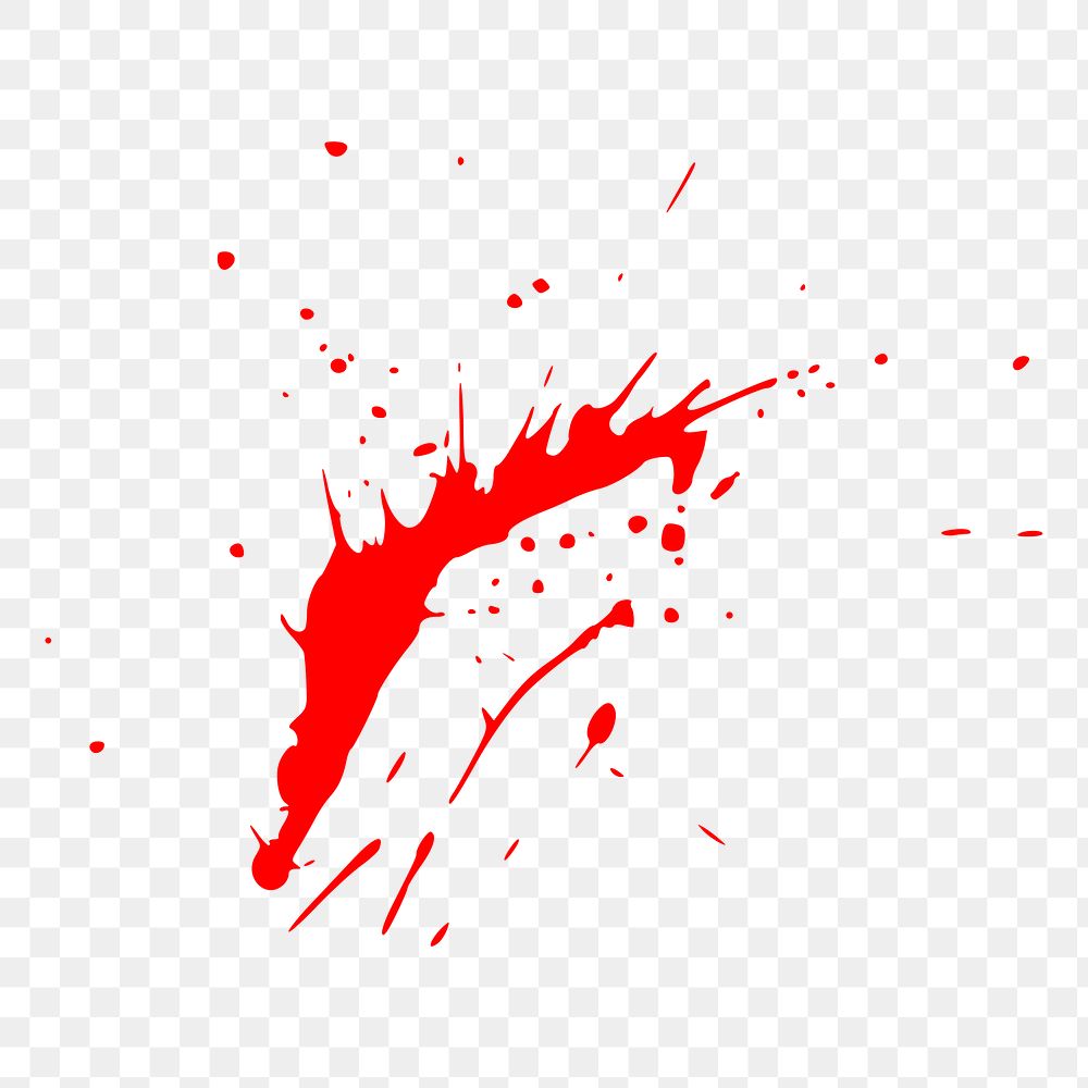 Blood splatter png sticker illustration, transparent background. Free public domain CC0 image.