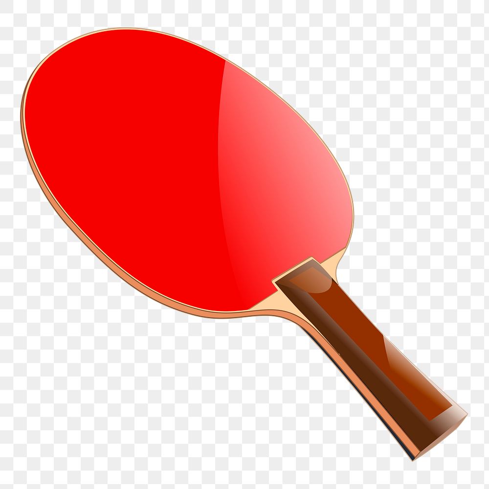 PNG table tennis paddle sticker, sports illustration, transparent background. Free public domain CC0 image.
