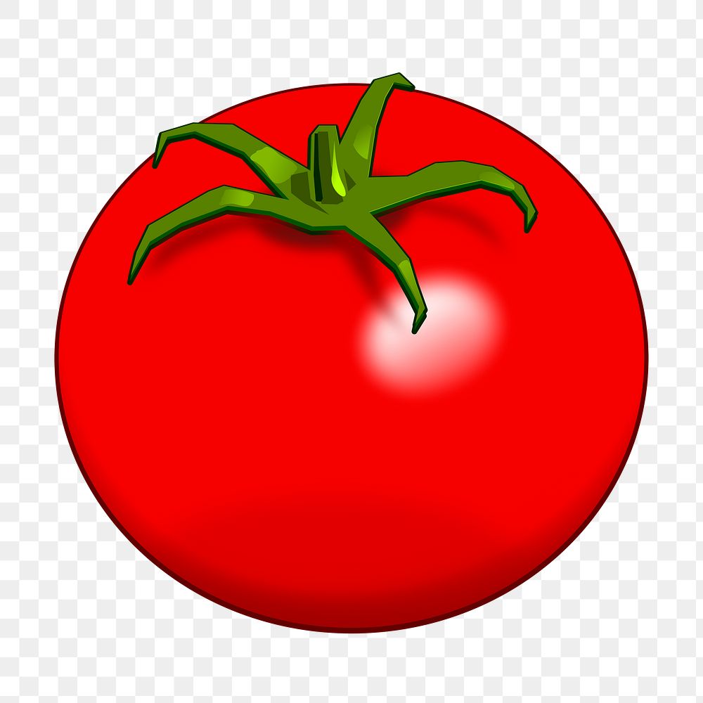 Cartoon tomato png sticker food illustration, transparent background. Free public domain CC0 image.