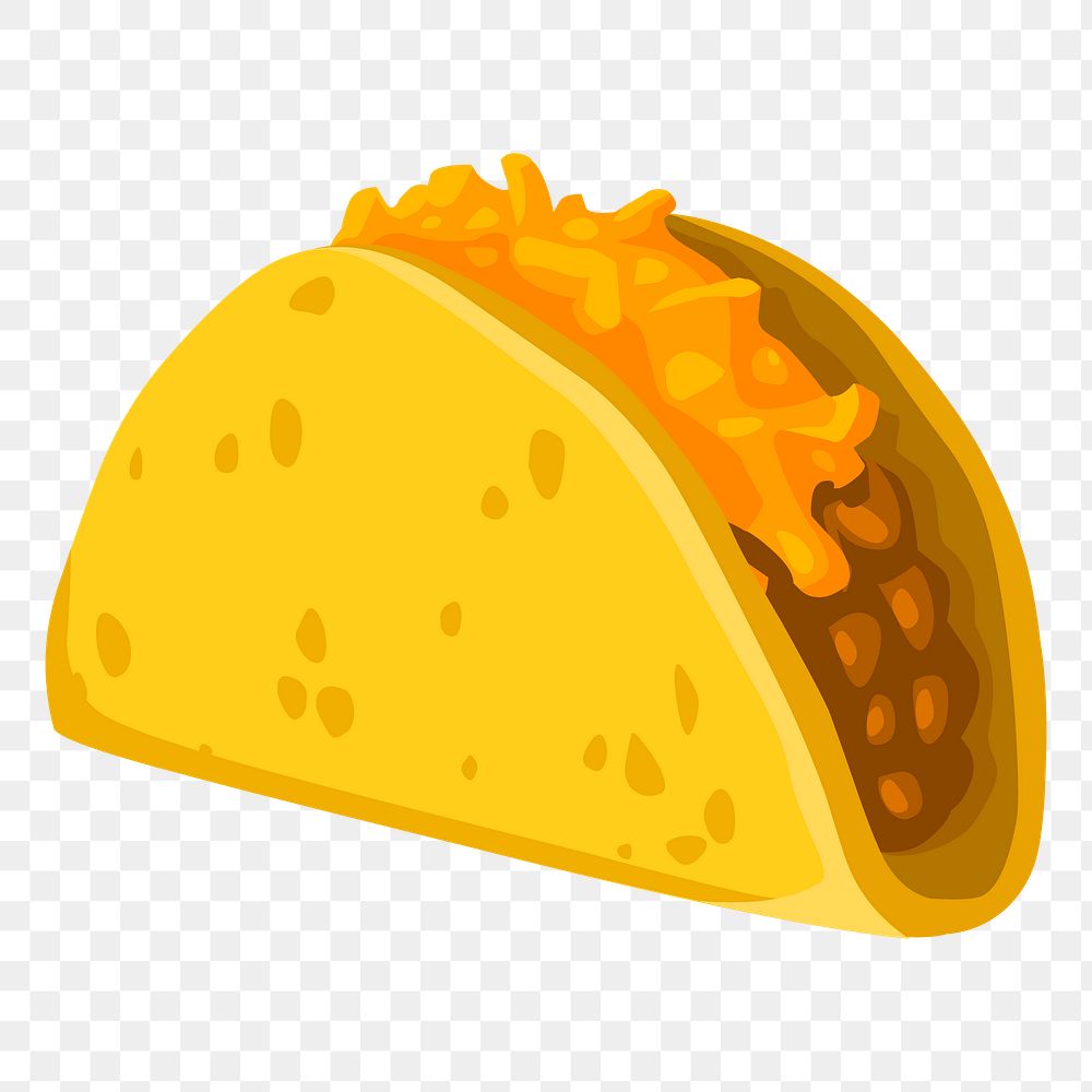 Taco png sticker, Mexican food illustration, transparent background. Free public domain CC0 image.