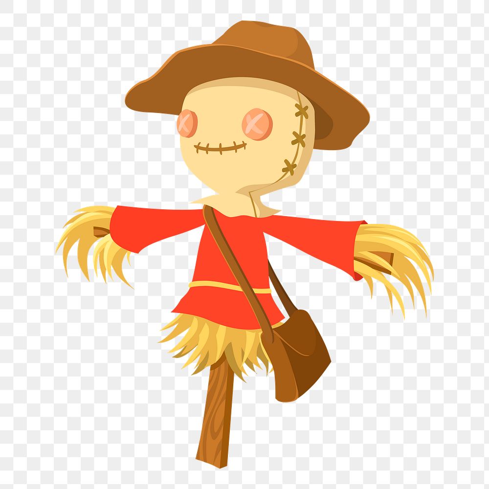 Scarecrow png sticker object illustration, transparent background. Free public domain CC0 image.