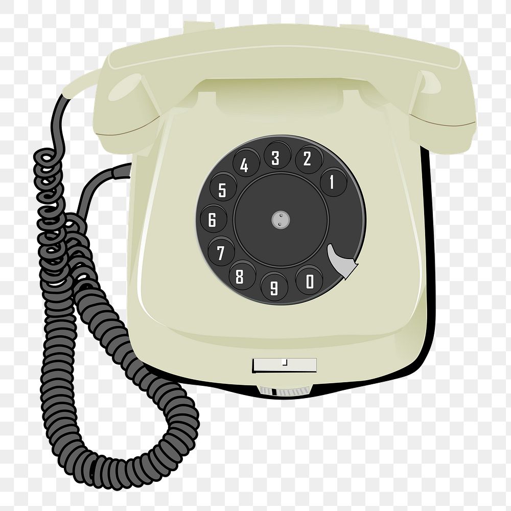 Retro rotary telephone png sticker communication illustration, transparent background. Free public domain CC0 image.