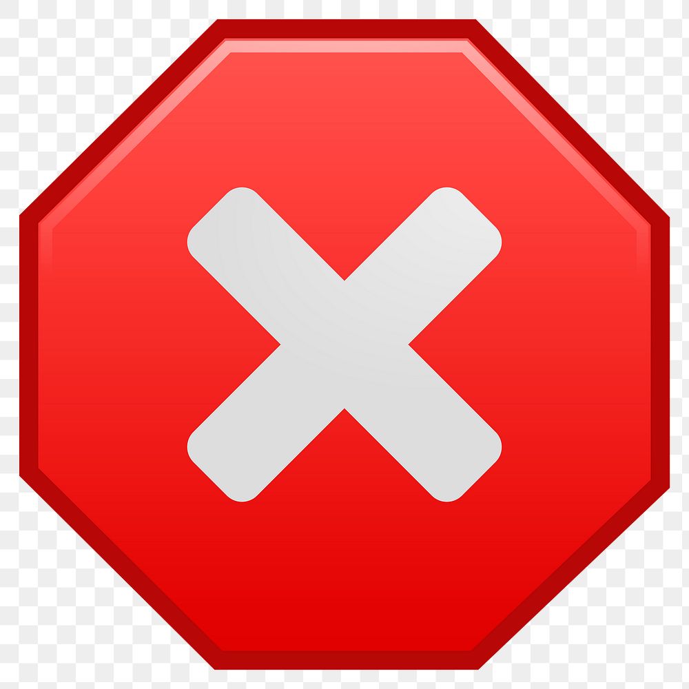 Stop process icon png sticker symbol illustration, transparent background. Free public domain CC0 image.