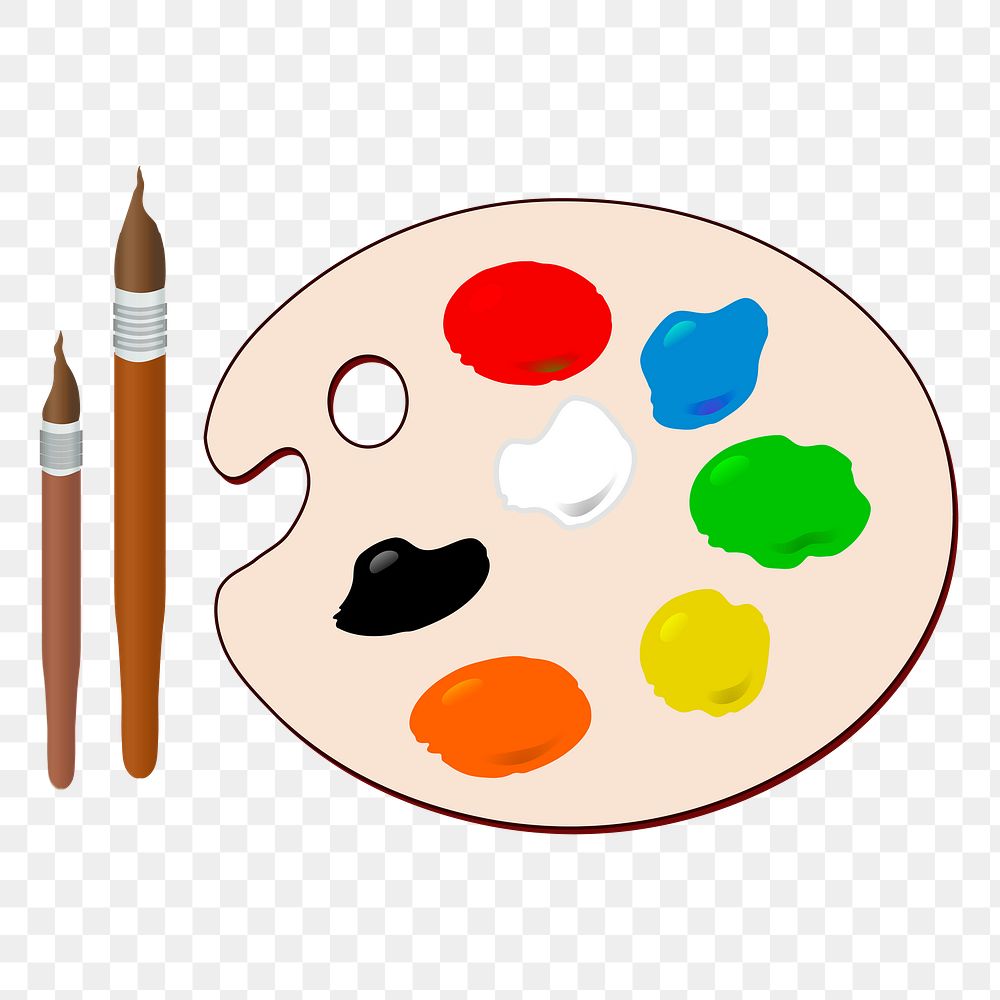 Paint palette png sticker hobby illustration, transparent background. Free public domain CC0 image.